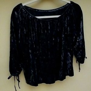 Deep blue velvet top